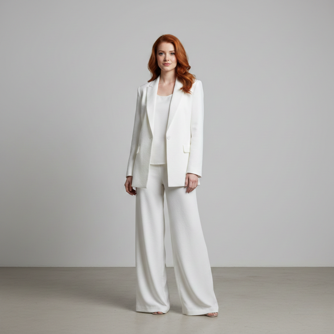 Noovar Women's White Wide-Leg Fashion Pants