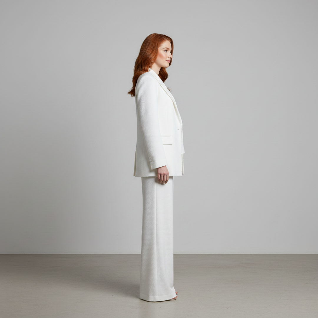 Noovar Women's White Wide-Leg Fashion Pants