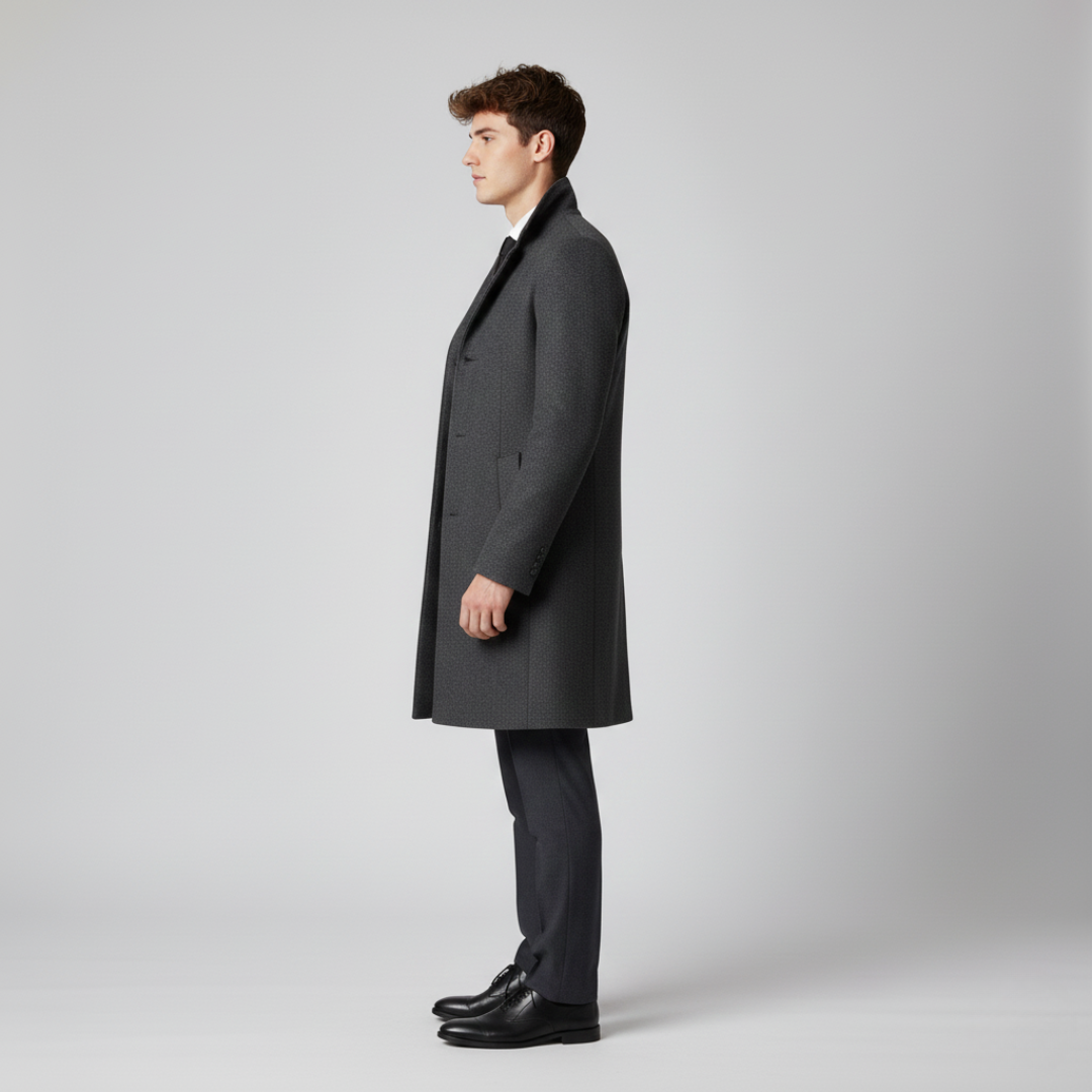 Noovar Men's Black Trench Coat