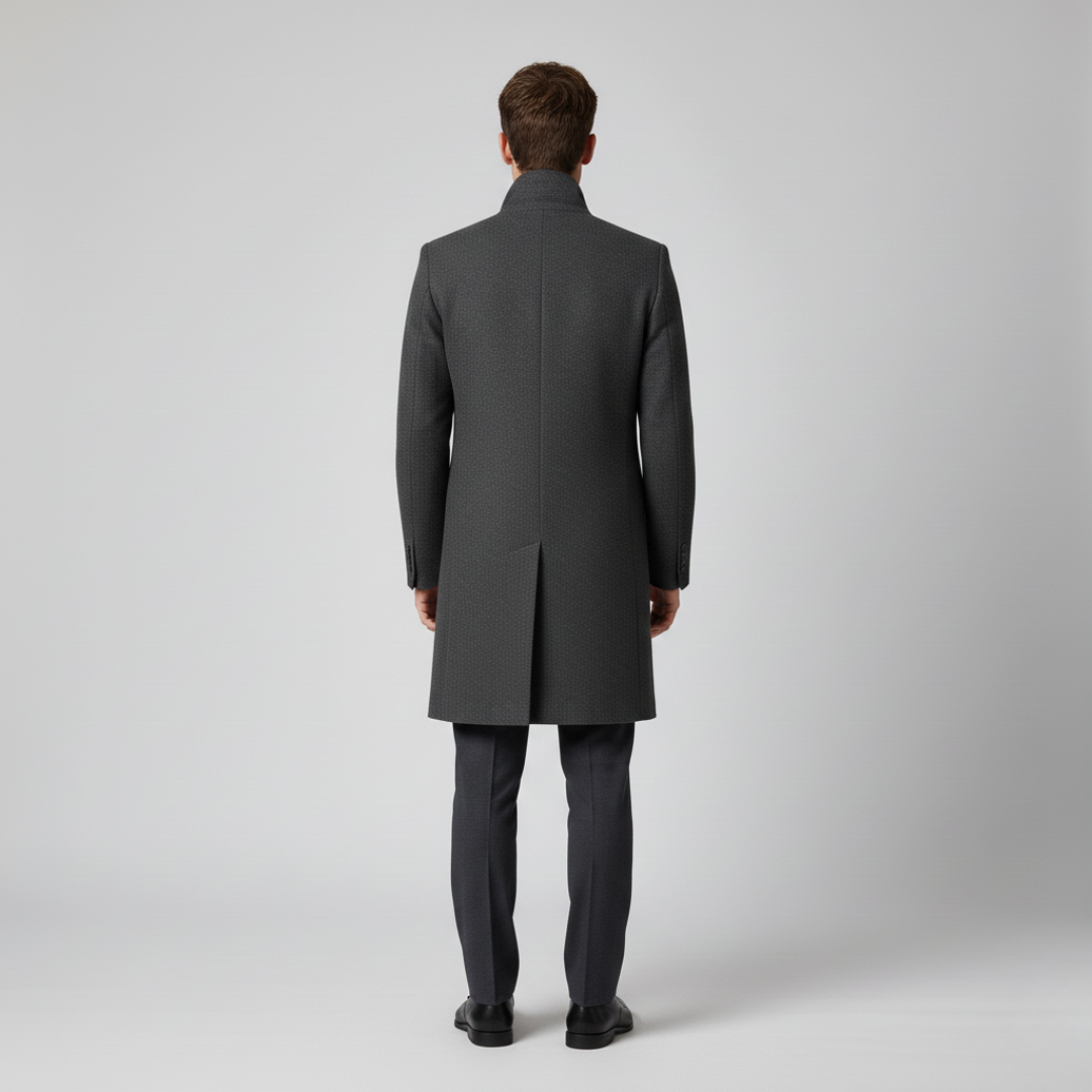 Noovar Men's Black Trench Coat