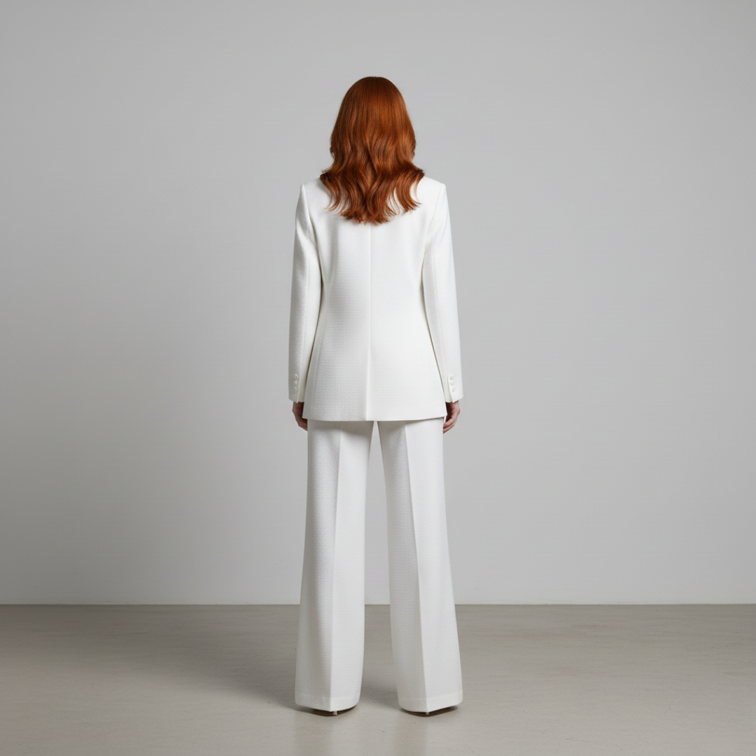 Noovar Women's White Wide-Leg Fashion Pants